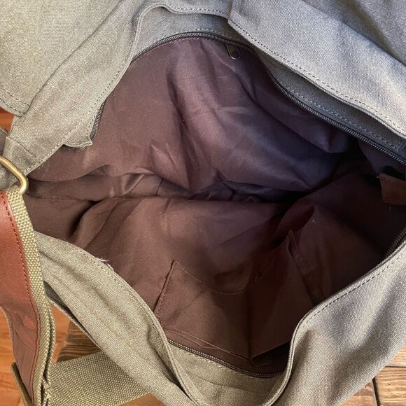 serbags Canvas Messenger Green and Brown Substantial Bag - Picture 12 of 16